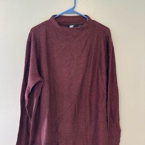 Lands' End Red Long Sleeve Tee Classic Crew